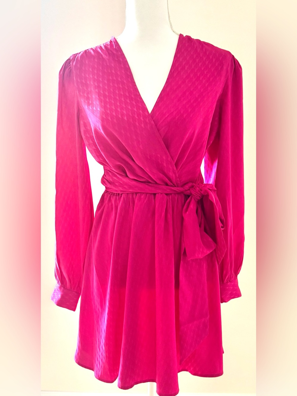 Express Hot Pink Wrap Dress with Tie